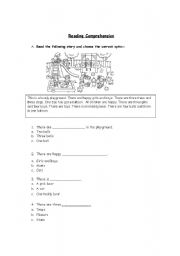 English worksheet: reading comprehension