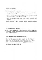 English worksheet: Dealing with problems