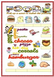 Food vocabulary 1 (word mosaic included)