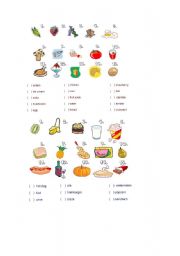 English Worksheet: Food