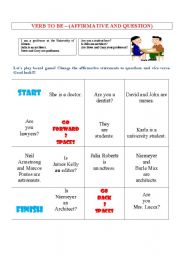  BOARD GAME WITH VERB TO BE