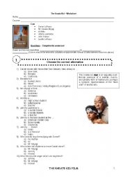 English Worksheet: The karate Kid film + a song about the film You are the best