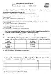 English Worksheet: Pronunciation of Regular -ED verbs (SONG)