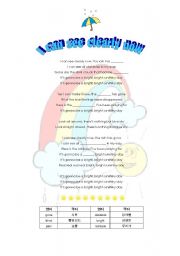 English worksheet: I can see clearly now