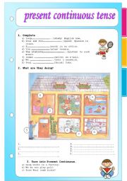 English Worksheet: PRESENT CONTINUOUS TENSE