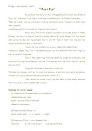 English Worksheet: 
