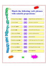 English Worksheet: PREPOSITIONS FOLLOWED VERB PHRASES.