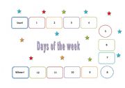 English Worksheet: Days of the Week - Game