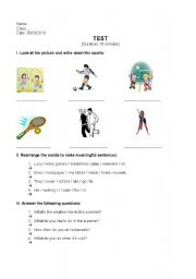 English worksheet: Grammar Test