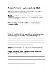 English worksheet: sophies world 