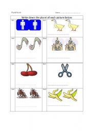 English worksheet: Plural Nouns