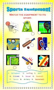 English Worksheet: Sports Equipment