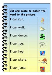 English worksheet: Action words