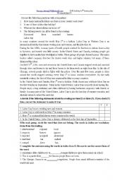 English Worksheet: some reading activities