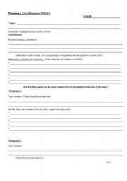 ESSAY PLANNING SHEET