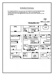 English Worksheet: DIRECTIONS