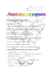 English worksheet: Present simple and continuous