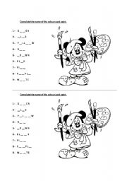 English Worksheet: Colours