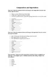 English Worksheet: comparatives and superlatives