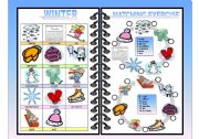 English Worksheet: SEASONS PICTIONARY AND MATCHING ALL-IN-ONE (WINTER) 1/4