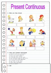 English Worksheet: PRESENT CONTINUOUS