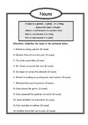 English worksheet: Nouns