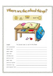 English Worksheet: prepositions of place - in, on, under, next to