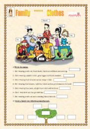 English Worksheet: family-clothes