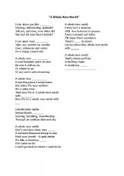 Lyrics Center Aladdin Song A Whole New World Lyrics