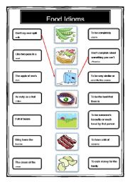 English Worksheet: Food Idioms