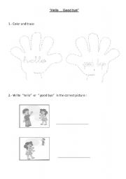 English Worksheet: Saying hello and goodbye