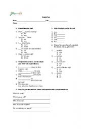 English worksheet: Unit test