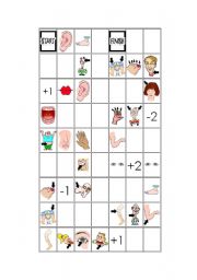 English Worksheet: Body Parts Game board