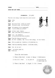 English worksheet: INTRODUCTIONS