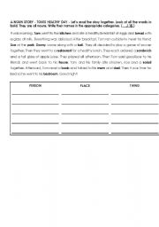 English worksheet: Noun story