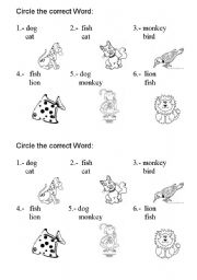 English worksheet: identifying animals