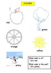 English worksheet: colors