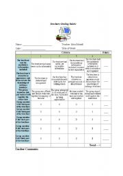 English Worksheet: Brochure Grading Rubric