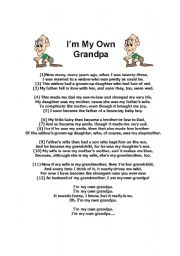 English Worksheet: Im My Own Grandpa