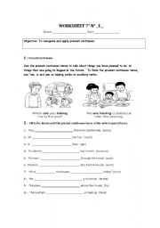 English Worksheet: Present continuous