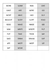 English worksheet: irregular verbs dominoes 