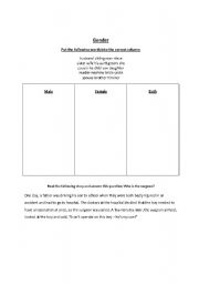 English Worksheet: Gender