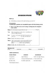 English worksheet: Exchanging Opinions