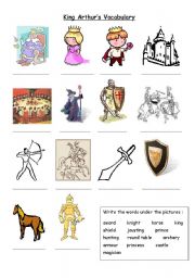 English Worksheet: King Arthurs Vocabulary