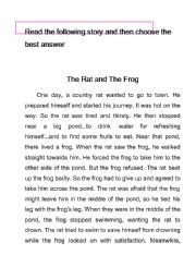 English Worksheet: the frog and the rat