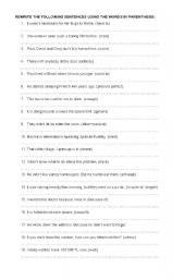 English Worksheet: mixed sentences exercises