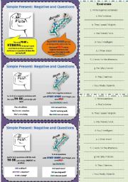 English Worksheet: Simple Present: Negative Sentences and Questions