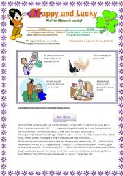 English Worksheet: Happy and Lucky