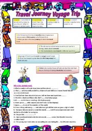 English Worksheet: Travel Journey Voyage Trip