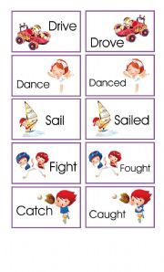 English Worksheet: Memory game: verbs in present and past II